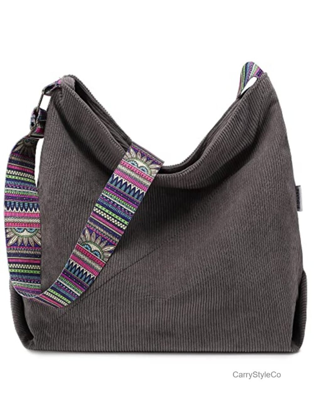 Corduroy Tote Bag Large Crossbody Hobo Shoulder Purse Anti-Theft Travel Bag